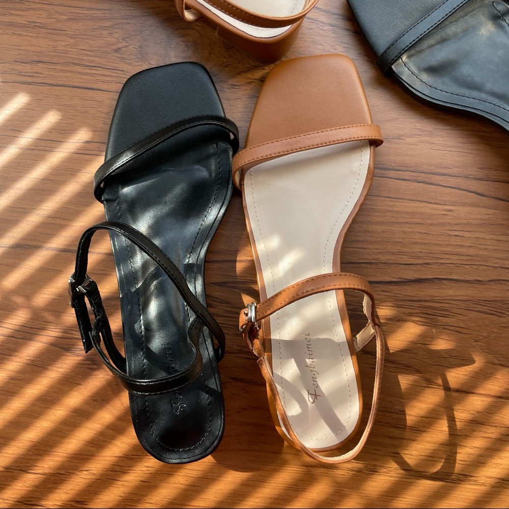 NWOT two pairs of strapped kitten heel sandals